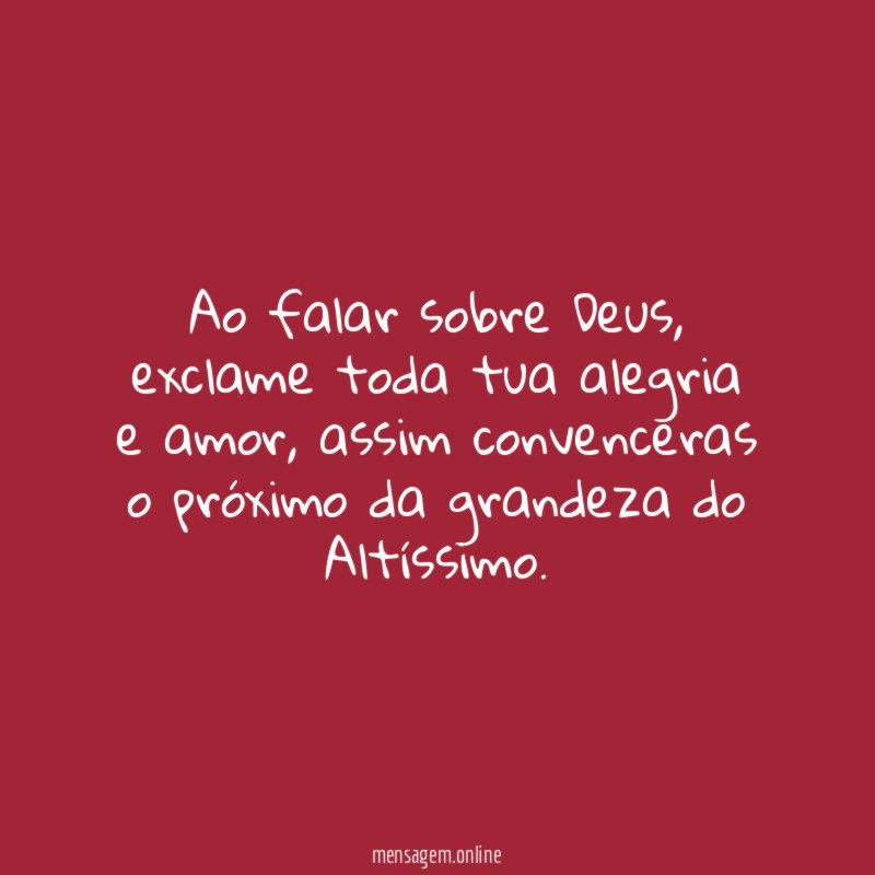 Ao falar sobre Deus