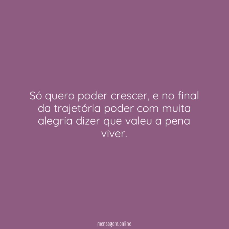 Só quero poder crescer
