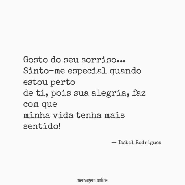 Gosto do seu sorriso