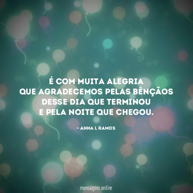 É com muita alegria que agradecemos pelas bênçãos desse dia