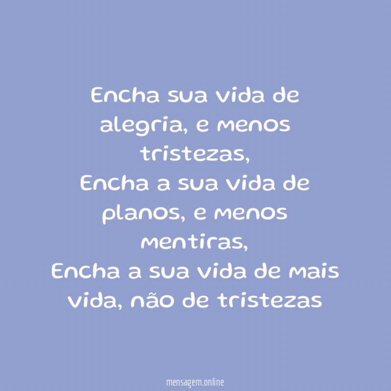 Encha sua vida de alegria