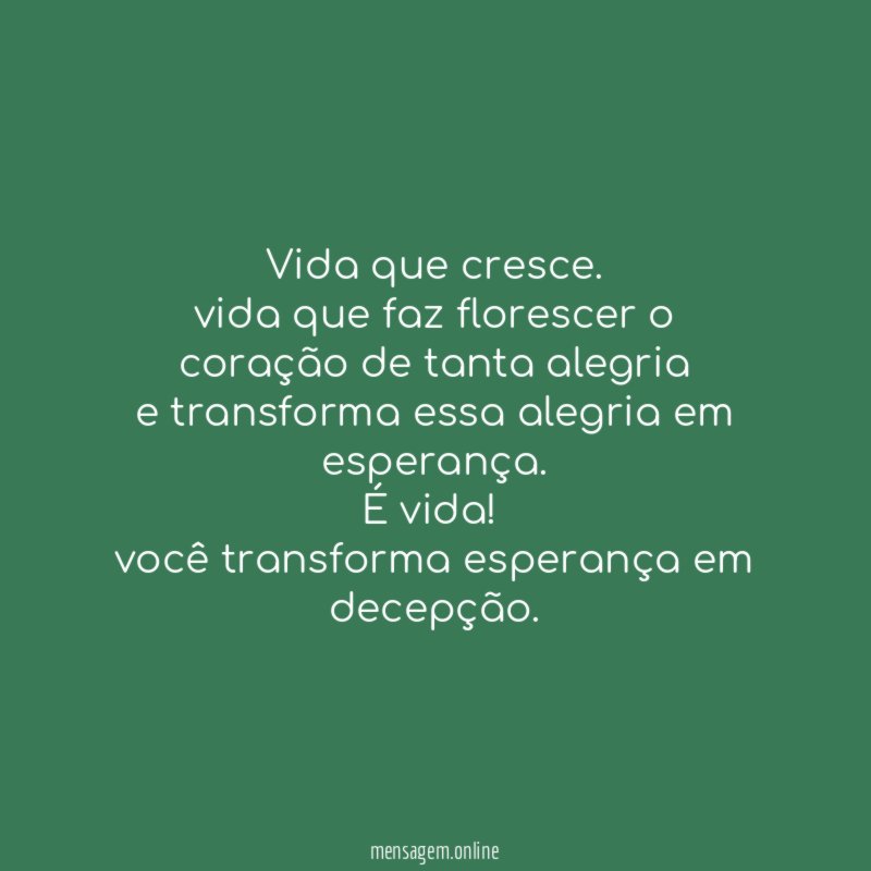 Vida que cresce