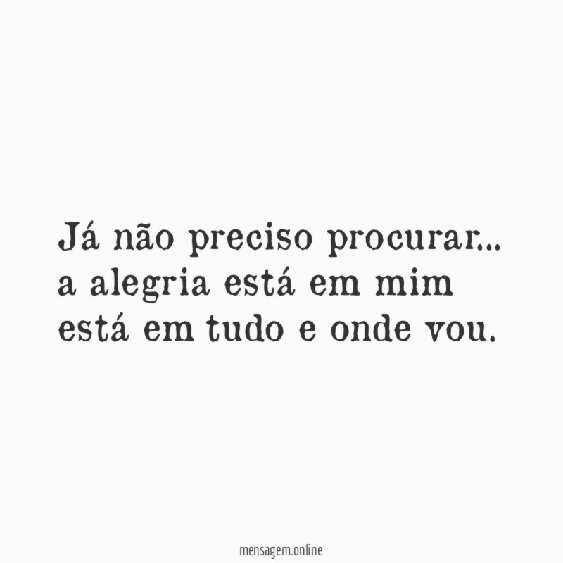 Já não preciso procurar