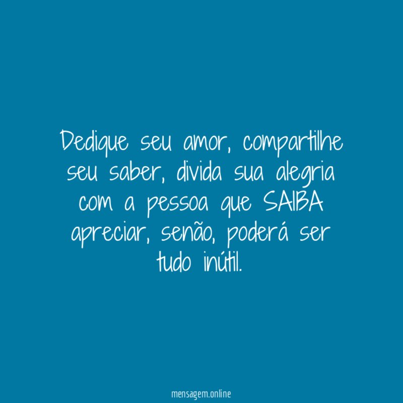 Dedique seu amor