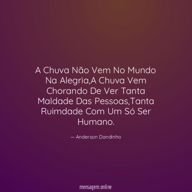 A Chuva Não Vem No Mundo Na Alegria