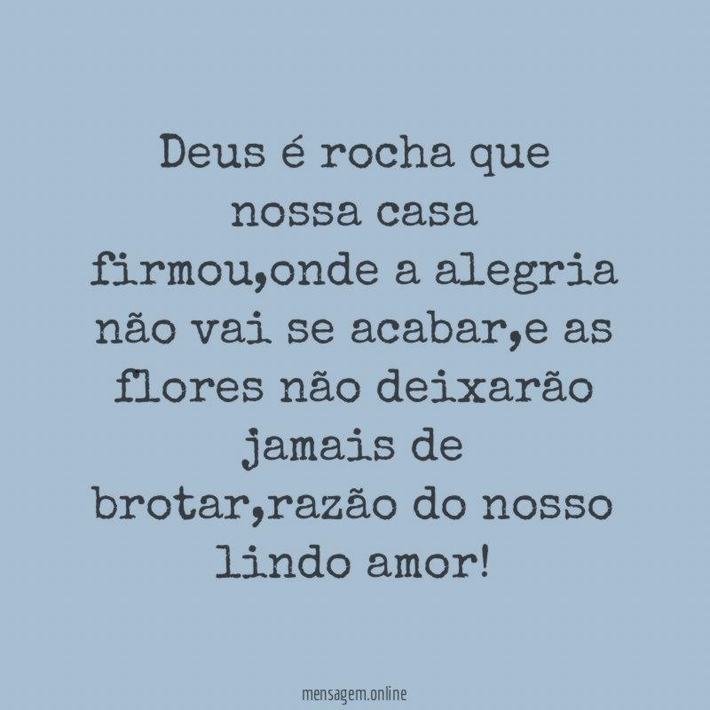 Deus é rocha que nossa casa firmou