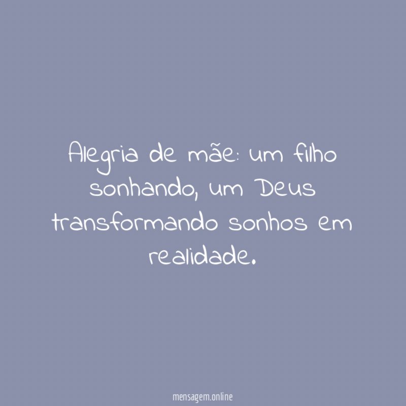 Alegria de mãe