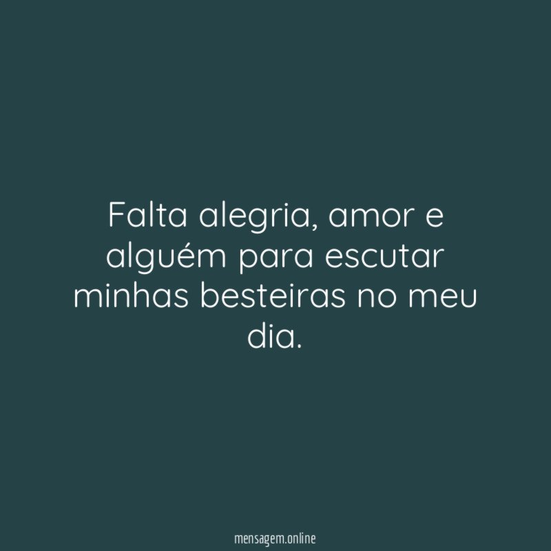 Falta alegria