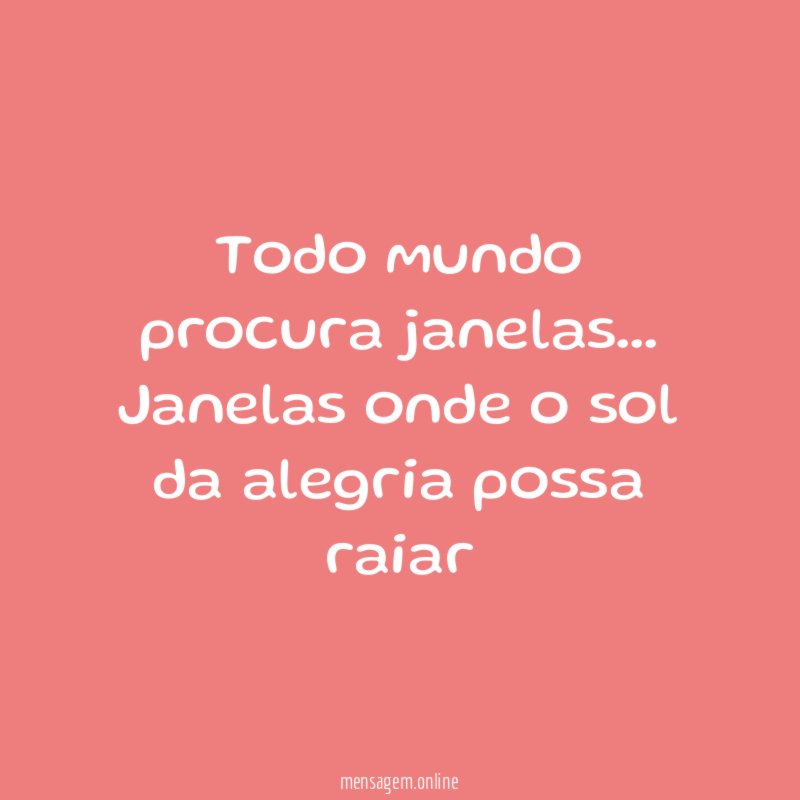Todo mundo procura janelas