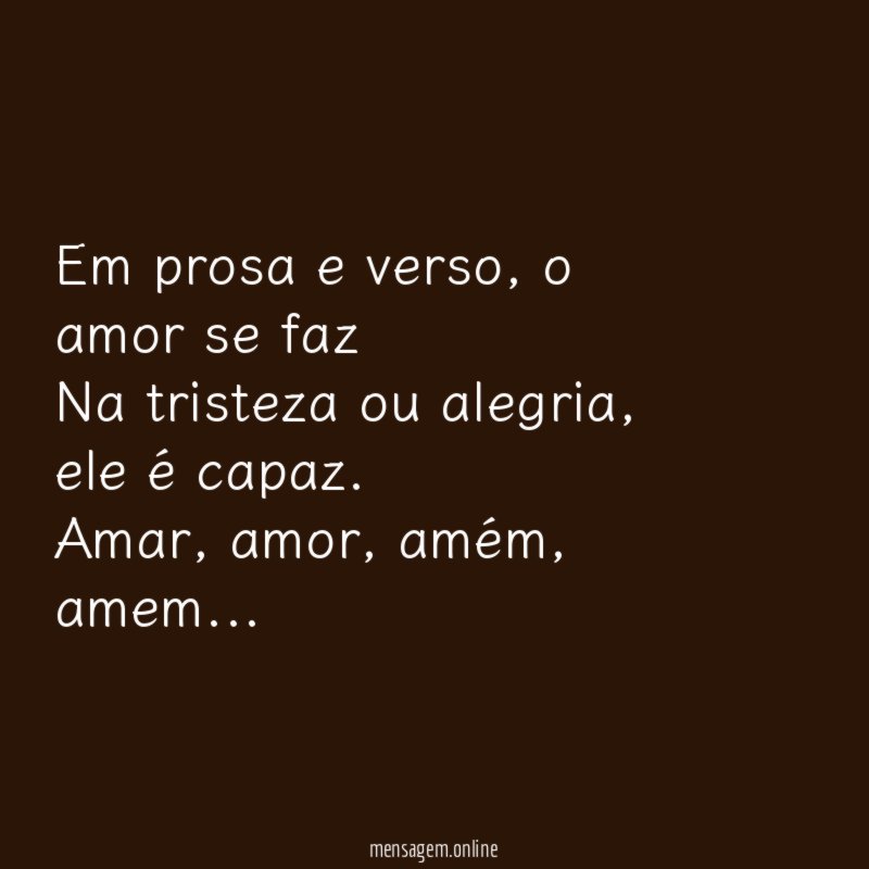 Em prosa e verso