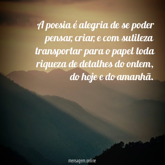 A poesia é alegria de se poder pensar