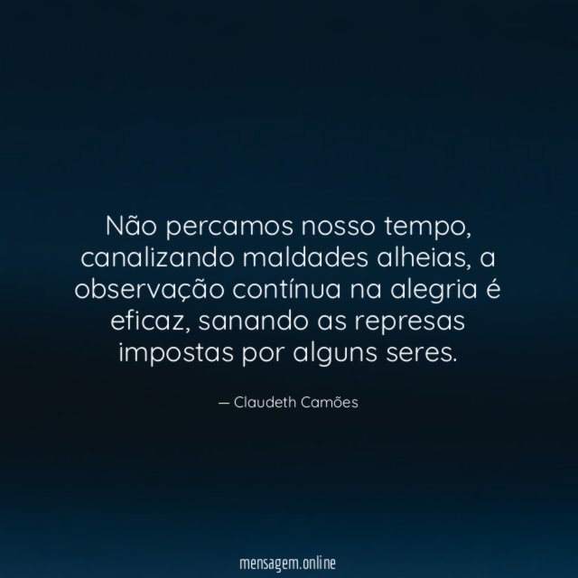 Não percamos nosso tempo