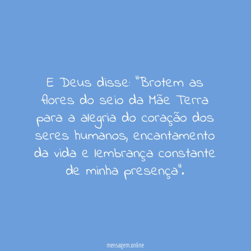 E Deus disse
