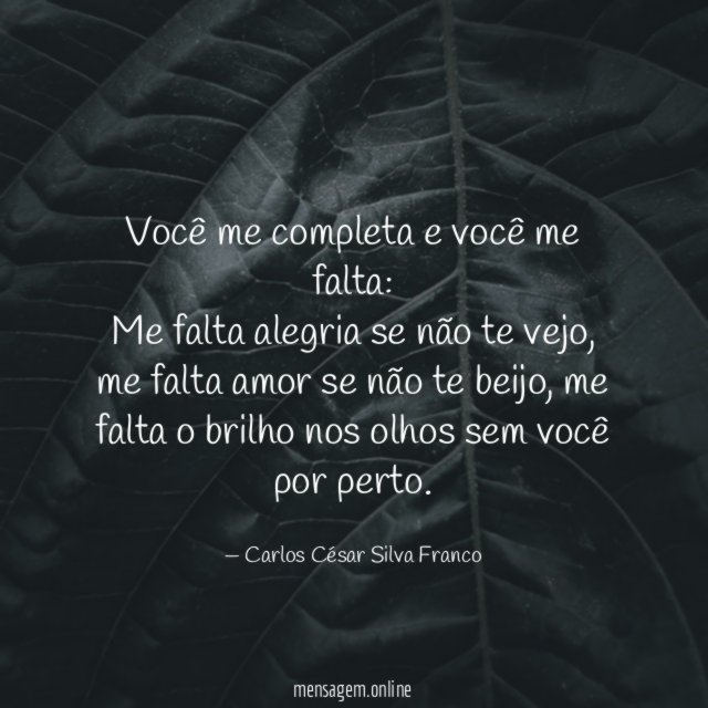 Você me completa e você me falta
