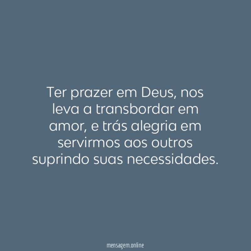 Ter prazer em Deus