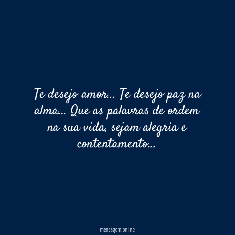 Te desejo amor