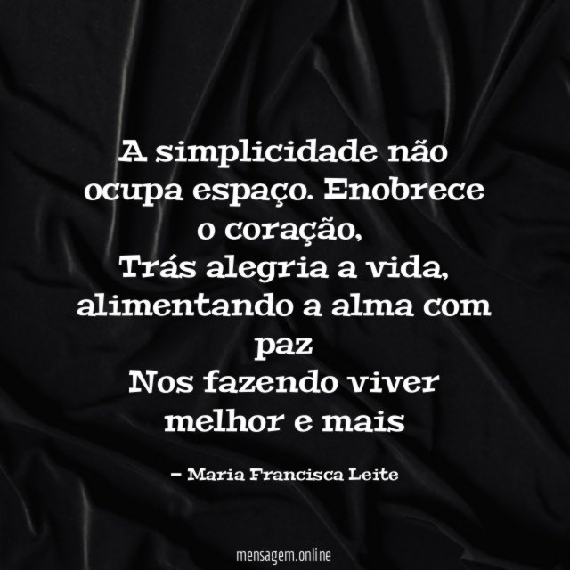 A simplicidade não ocupa espaço