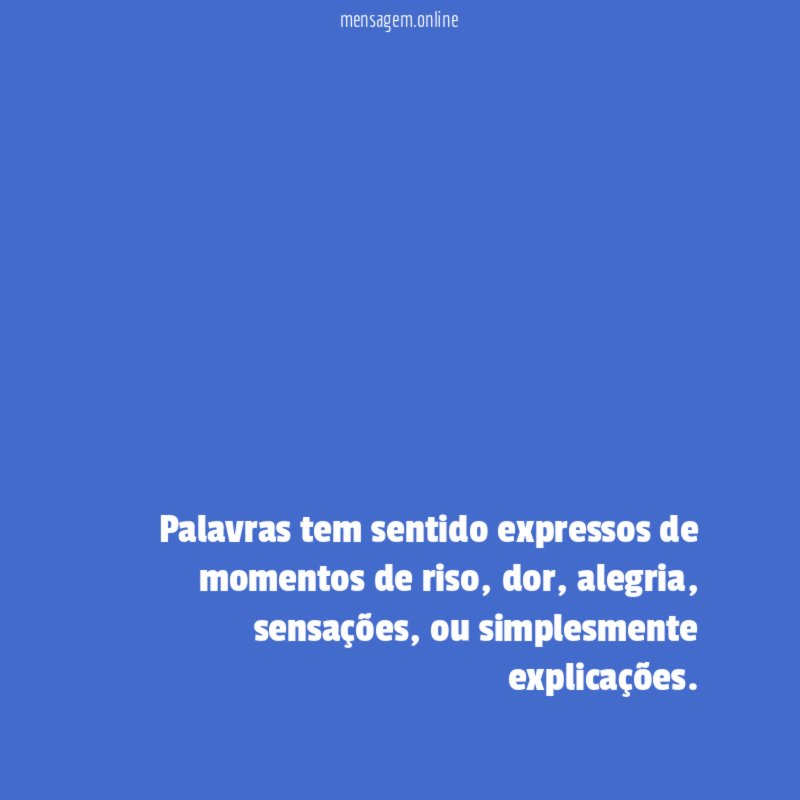 Palavras tem sentido expressos de momentos de riso