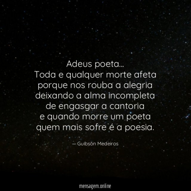 Adeus poeta…