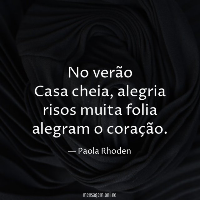 No verão