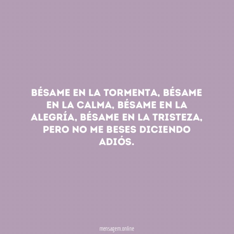 Bésame en la tormenta