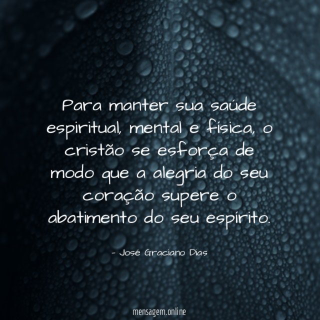 Para manter sua saúde espiritual