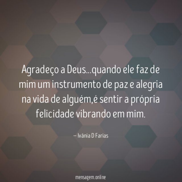 Agradeço a Deus