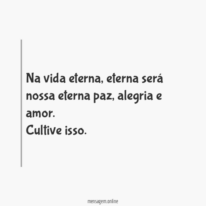 Na vida eterna