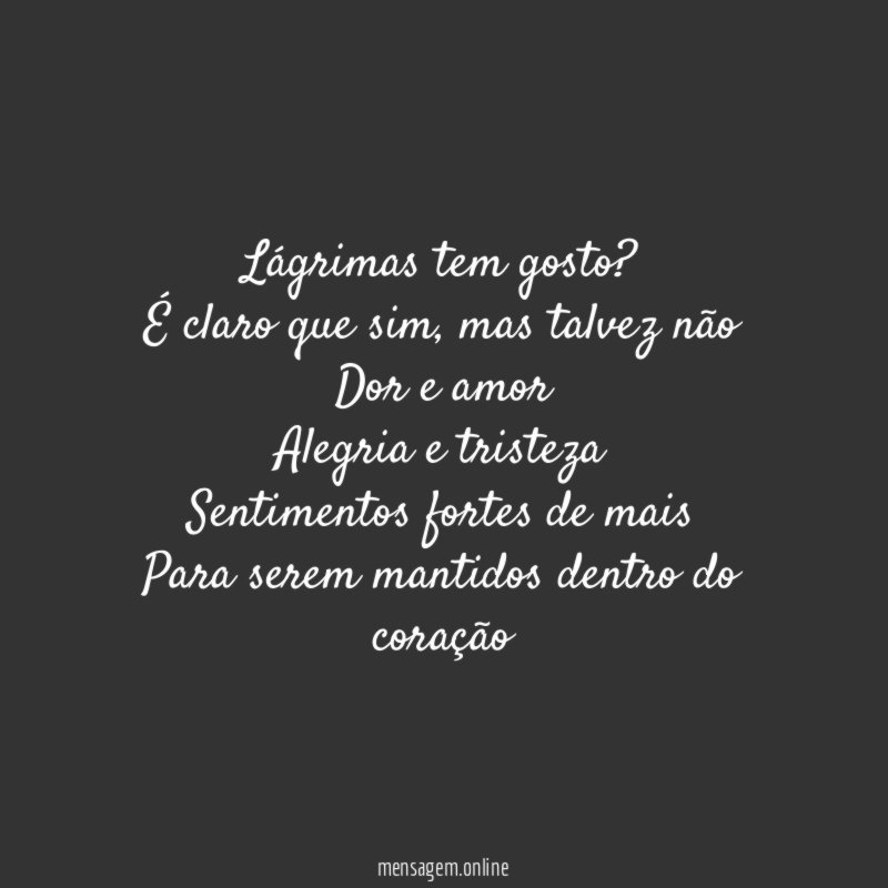 Lágrimas tem gosto
