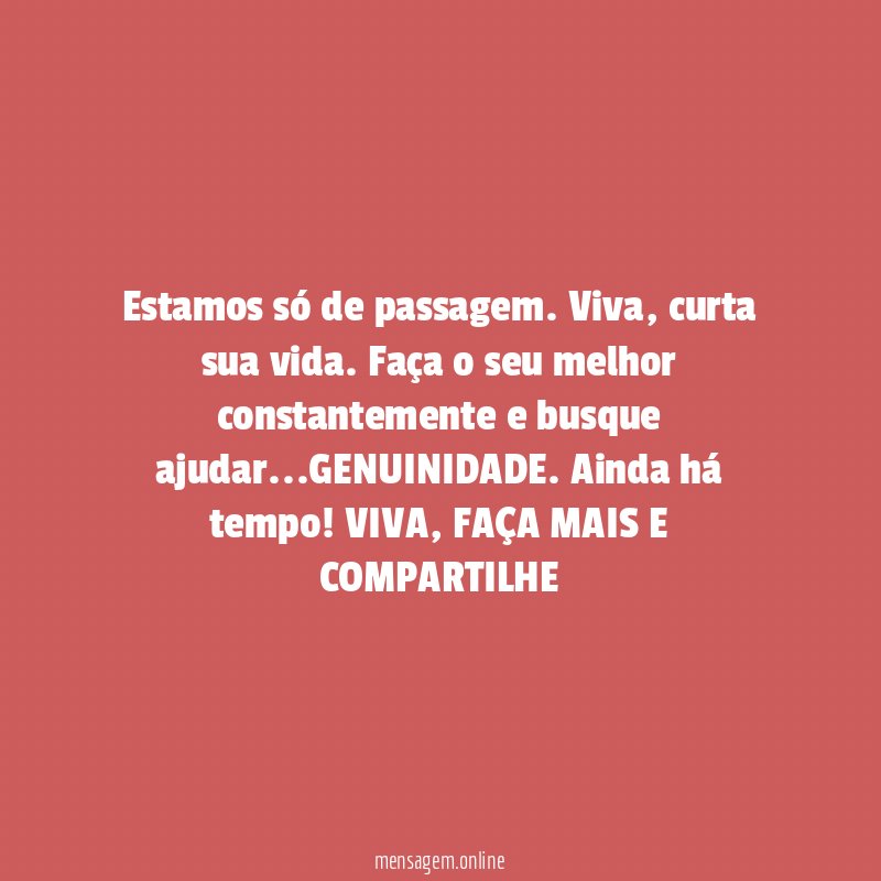 Estamos só de passagem