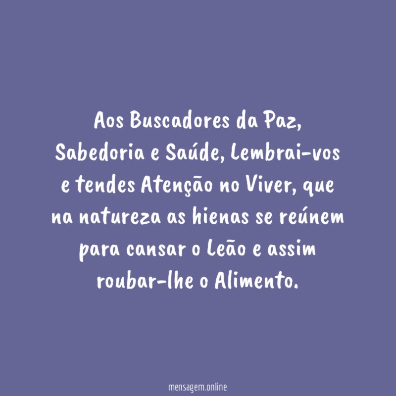 Aos Buscadores da Paz