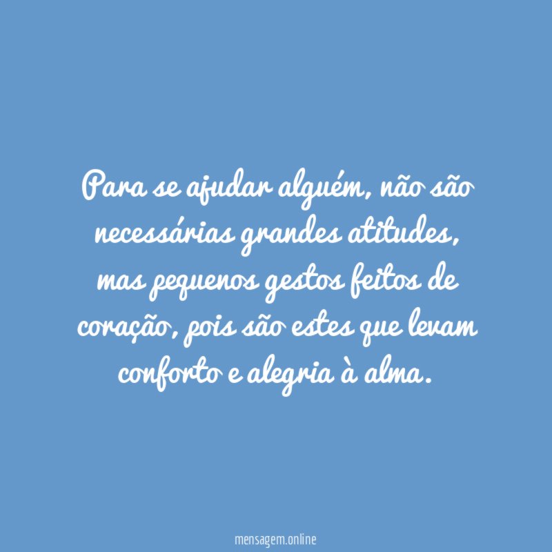 Para se ajudar alguém