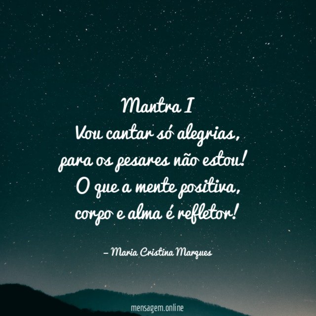 Mantra I Vou cantar só alegrias