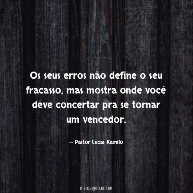 Os seus erros não define o seu fracasso