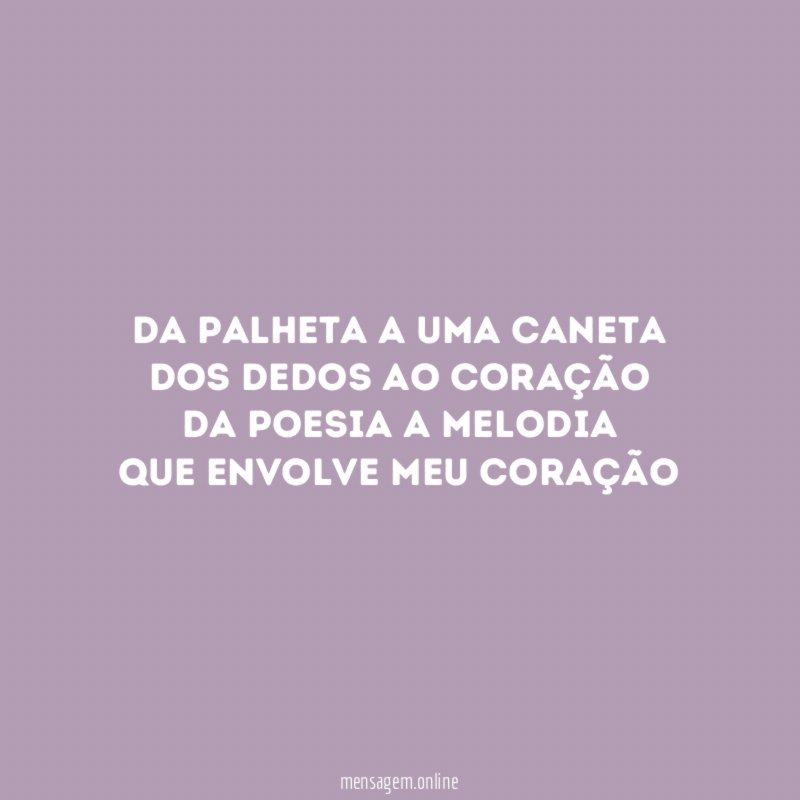 Da palheta a uma caneta dos dedos ao coração Da