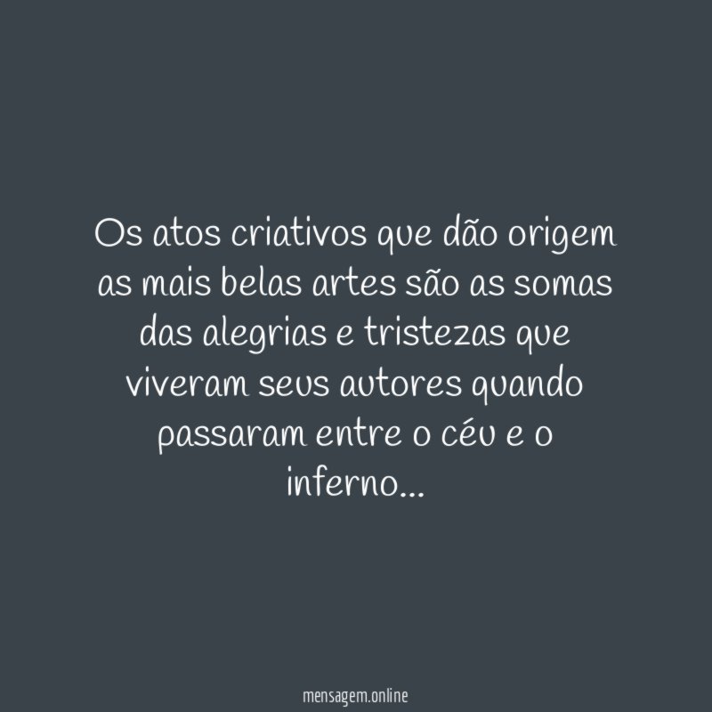 Os atos criativos que dão origem as mais