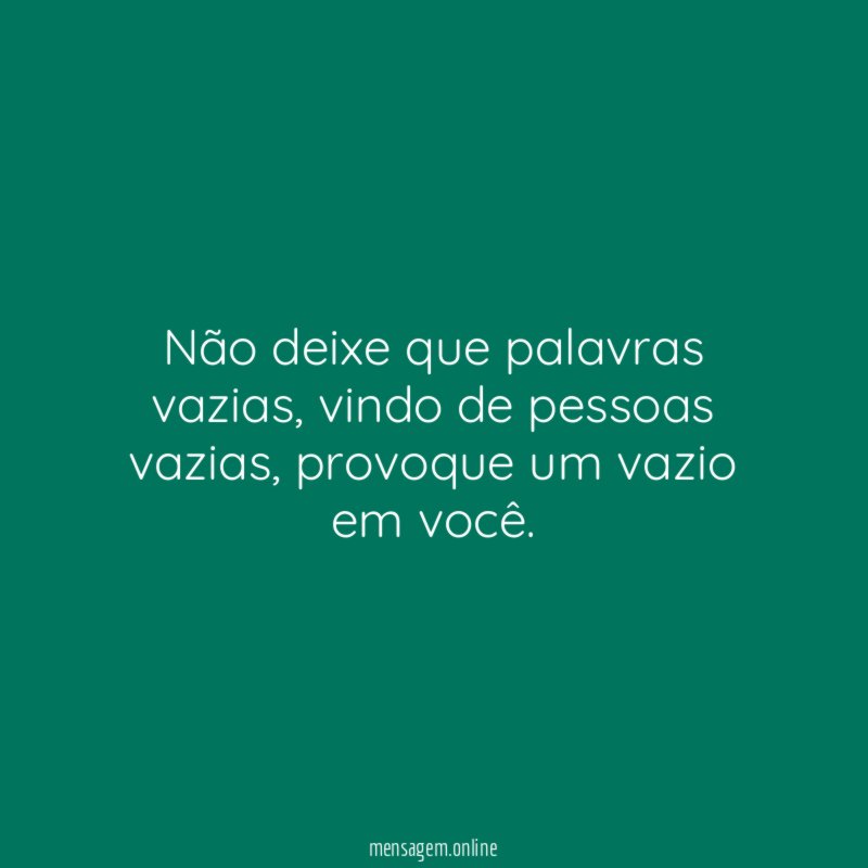 Não deixe que palavras vazias