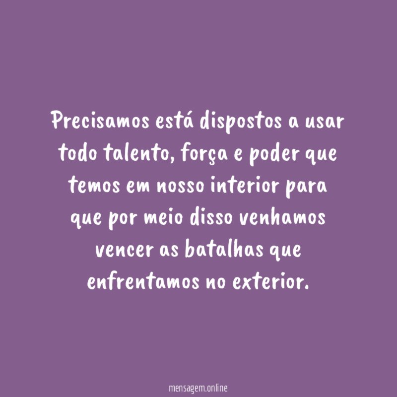 Precisamos está dispostos a usar todo talento
