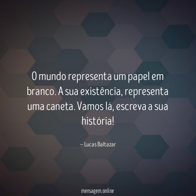 O mundo representa um papel em branco