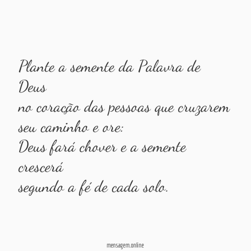 Plante a semente da Palavra de Deus no coração