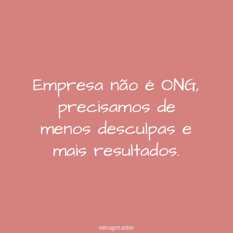 Empresa não é ONG