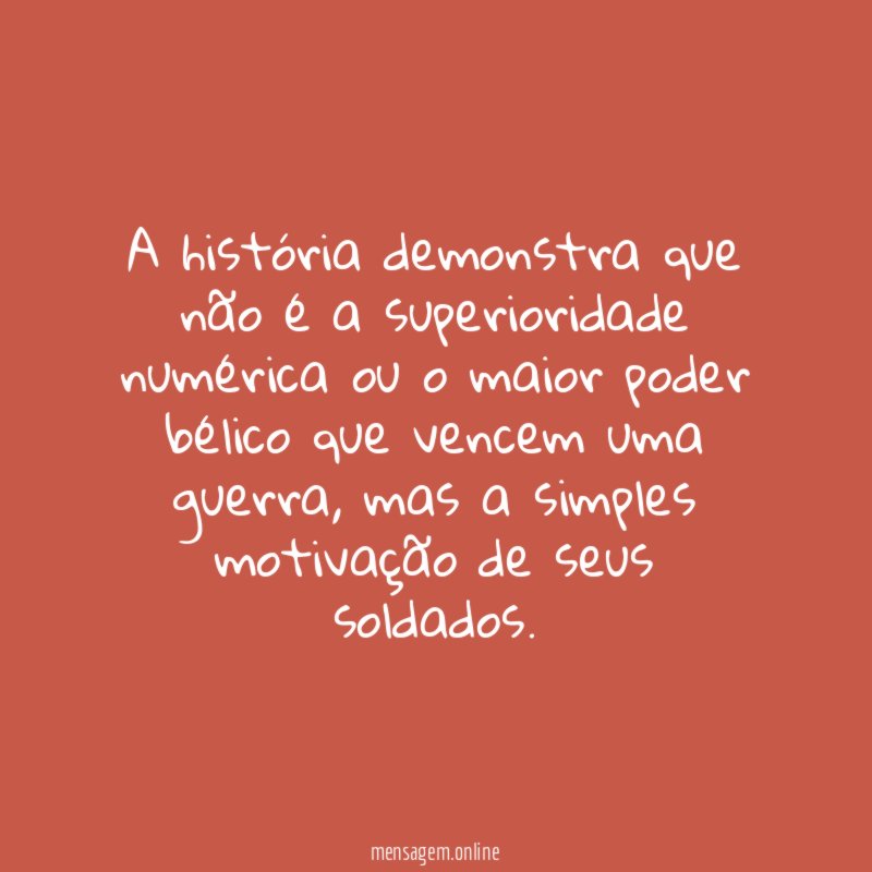 A história demonstra que não é a superioridade