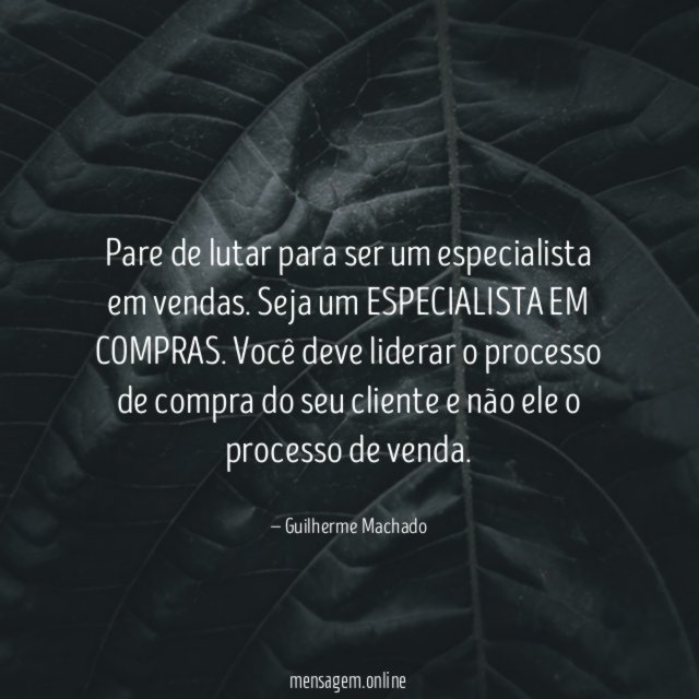 Pare de lutar para ser um especialista em vendas