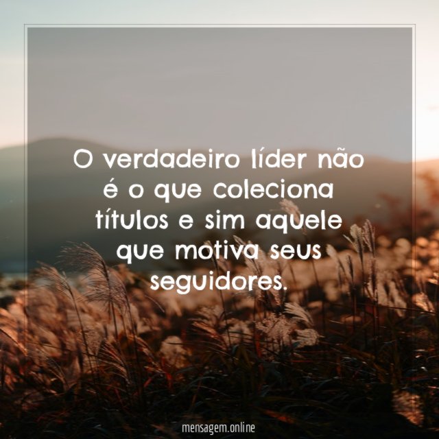 O verdadeiro líder não é o que coleciona