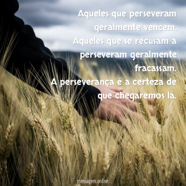 Aqueles que perseveram geralmente vencem