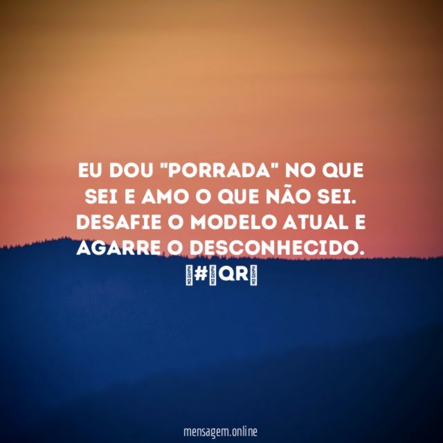 Eu dou "porrada" no que sei e amo