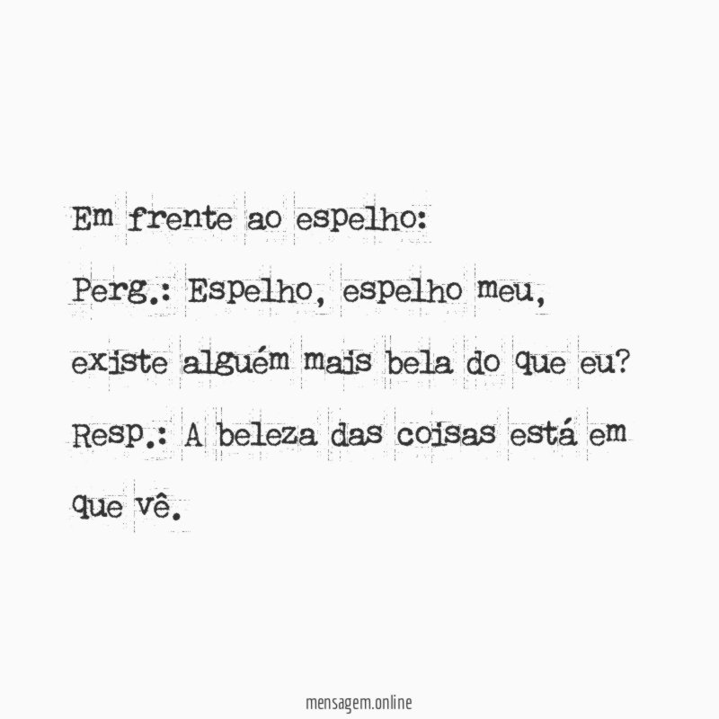 Em frente ao espelho