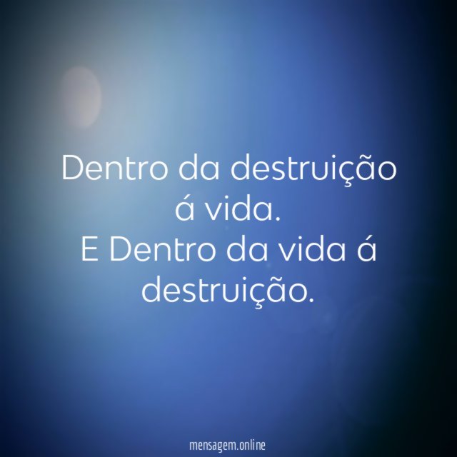 Dentro da destruição á vida