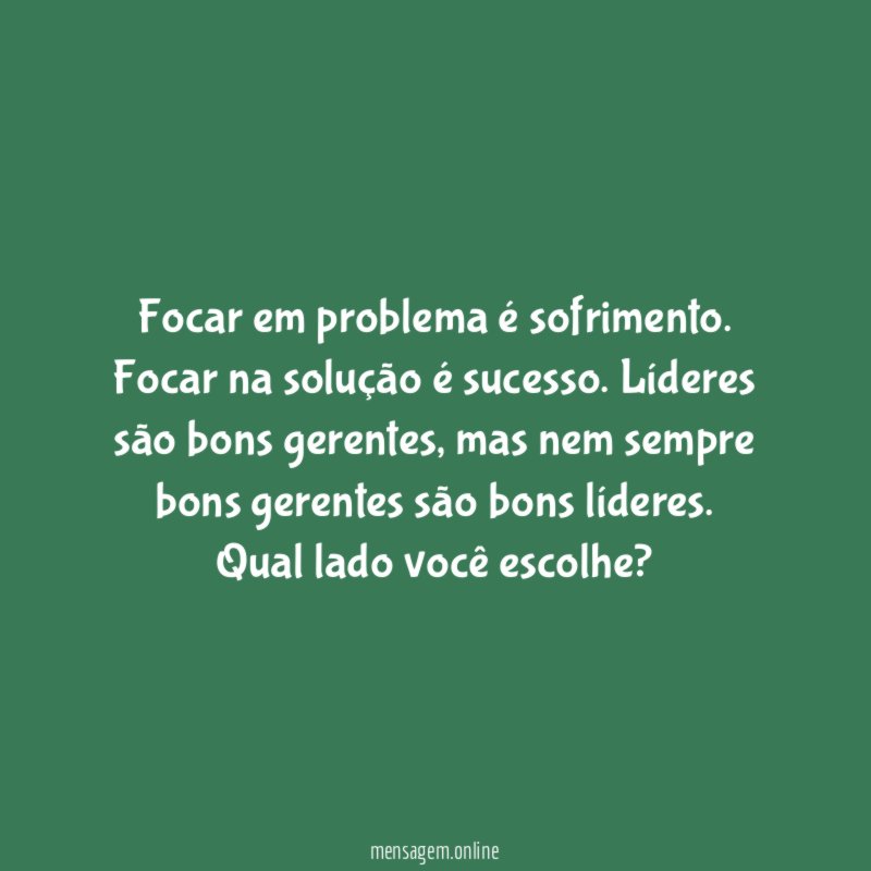 Focar em problema é sofrimento