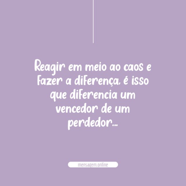 Reagir em meio ao caos e fazer a diferença